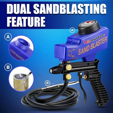 LEMATEC Portable Sand Blaster Gun Kit Multipurpose 59 OFF