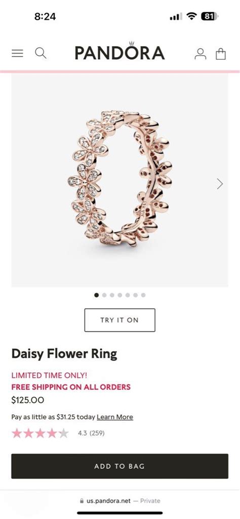 Authentic Pandora Daisy Flower Ring On Carousell