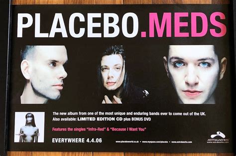 Placebo Meds Rare Promo Card Stock Poster 2006 Ebay