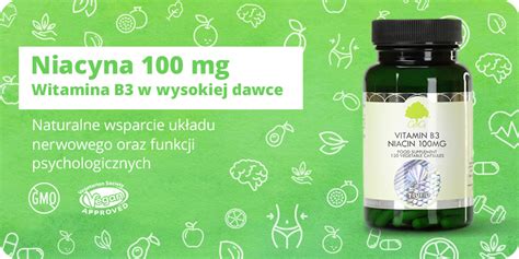 Niacyna Witamina B3 Kwas Nikotynowy 100 mg 120 kapsułek G G