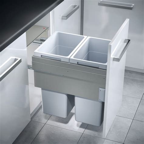 Hafele Pull Out Double Waste Basket With Soft Close Hailo Euro Cargo