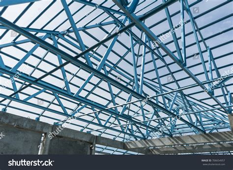 Structure Steel Roof Frame Building Construction Stock Photo 706654957 ...