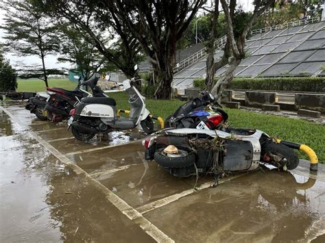 三腳渡堤外停車場泡水車災情（2） 圖 Yahoo奇摩汽車機車