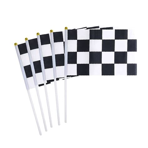 Buy Delightbox 50 Pack Checkered Flag Racing Flag Hand Held Stick Flags