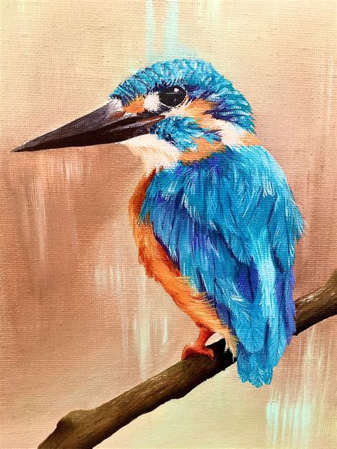 Original Kingfisher Oil Painting Traditional Painting Etsy