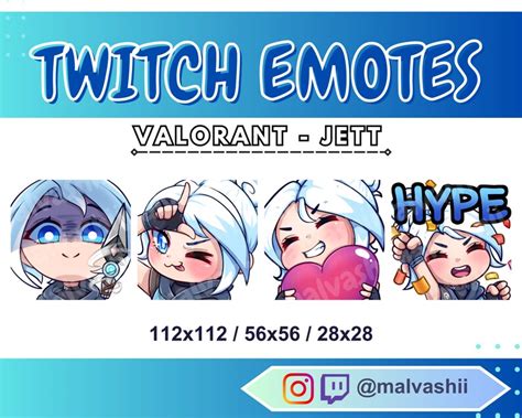 Cute Jett Valorant Emotes Twitch Discord Youtube Etsy