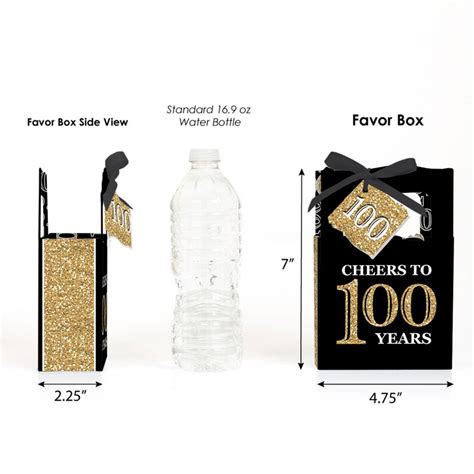 Adult 100th Birthday Gold Birthday Party Favor Boxes Set Etsy