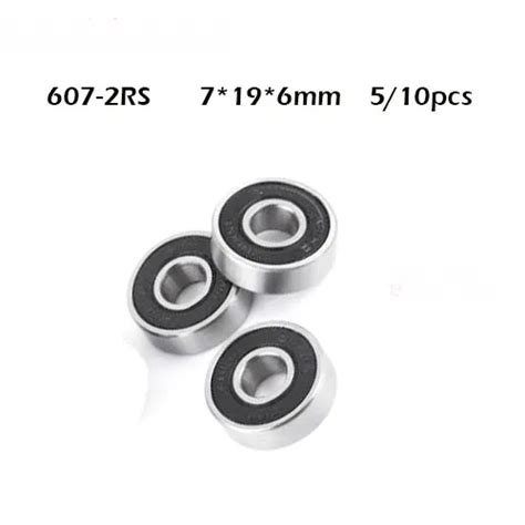 5 10pcs 607RS Bearing ABEC 1 10PCS 7x19x6 Mm Miniature 607 2RS Ball