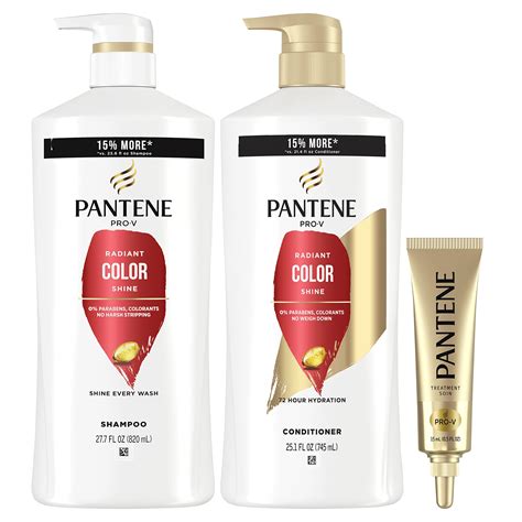 Pantene Radiant Color Shine Set - Shampoo, Conditioner, and Treatment ...