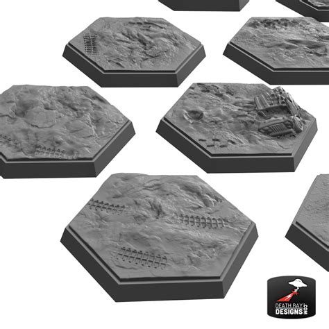 Solar Shift Battlefield Mud Hex 10 Pack Death Ray Designs Tabletop Miniatures Gaming