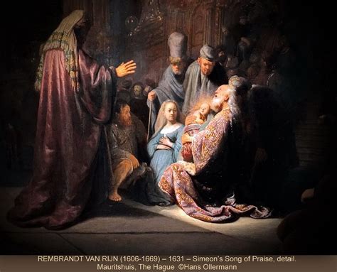 REMBRANDT VAN RIJN 1606 1669 1631 Simeons Song Of Praise Detail