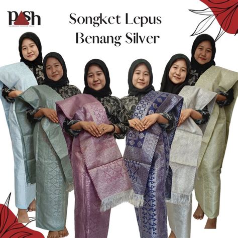 Jual Songket Lepus Benang Silver Khas Palembang Berbagai Motif Warna