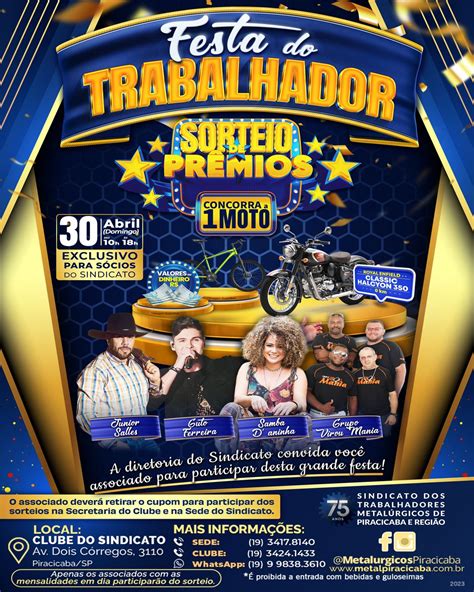 Festa do Trabalhador 2023 Sindicato dos Metalúrgicos de Piracicaba e