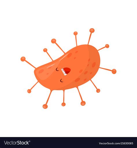 Cute Funny Biological Germ Humanized Bacteria Vector Image