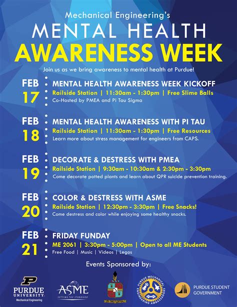 ME Mental Health Awareness Week Activities – PurdueME.com