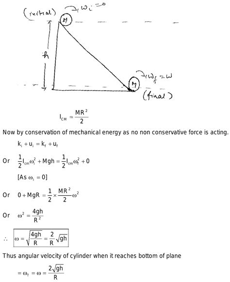 A Solid Cylinder Of Mass M And Radius R Rolls Down An Inclined Plane Of