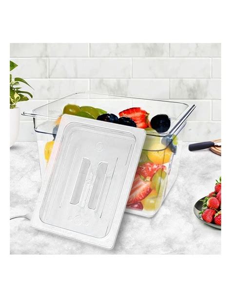 SOGA Gastronorm GN Pan 1 2 Food Tray Storage With Lid 200mm In Clear MYER