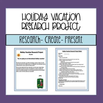 The Holiday Vacation Research Project Is Shown