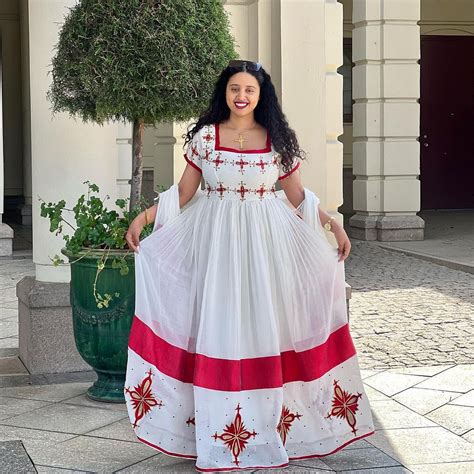 Ethiopian Cool Pink Habesha Kemis Ethiopian Traditional Dress