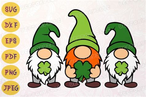 St Patricks Day Gnomes Svg Shamrock Dxf Graphic By Vectorville