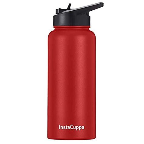 Instacuppa Insulated Water Bottle With Straw Lid Double Wall