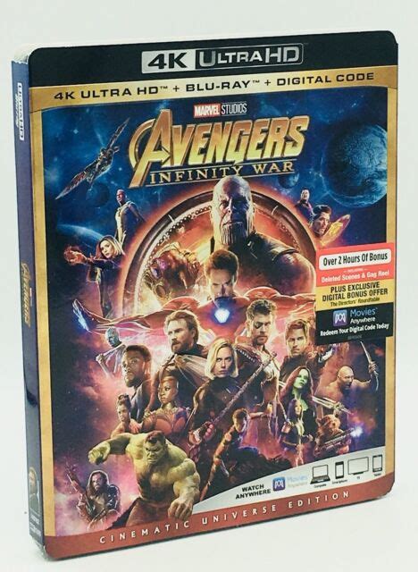 Avengers Infinity War 4K Ultra HD Blu Ray Digital Code 2018 NEW W