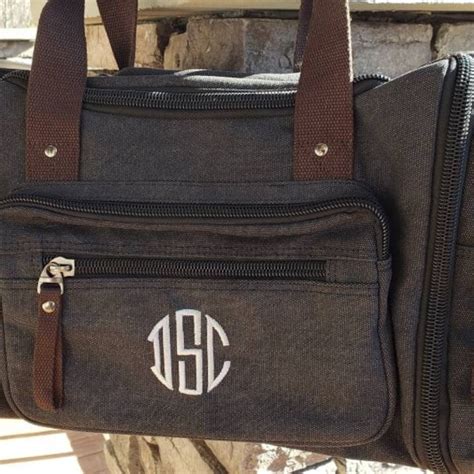 Monogrammed Weekender Bag Men Canvas Etsy