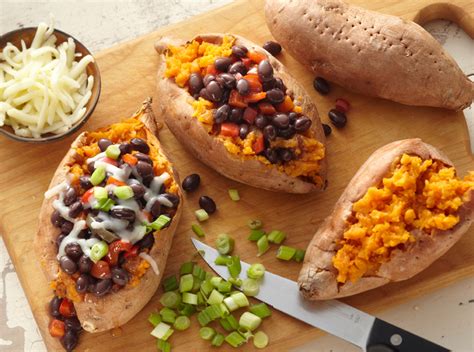 Loaded Black Bean Sweet Potatoes S W Beans Recipe