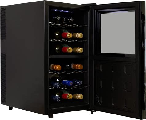 Koolatron 18 Bottle Dual Zone Wine Cooler Black Thermoelectric Wine Fridge 17 Cu Ft 48l