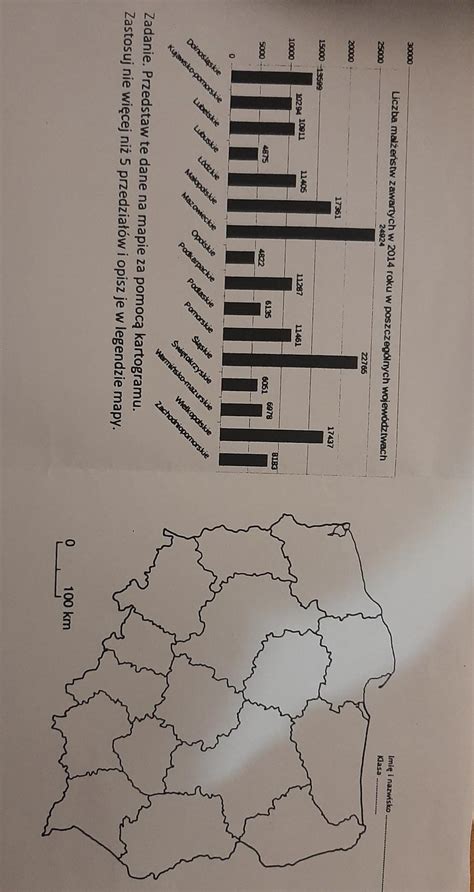 Przedstaw Te Dane Na Mapie Za Pomoc Kartogramu Zastusuj Nie Wiecej Niz