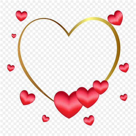 Heart With Love Clipart Transparent PNG Hd Gold Frame Heart Love