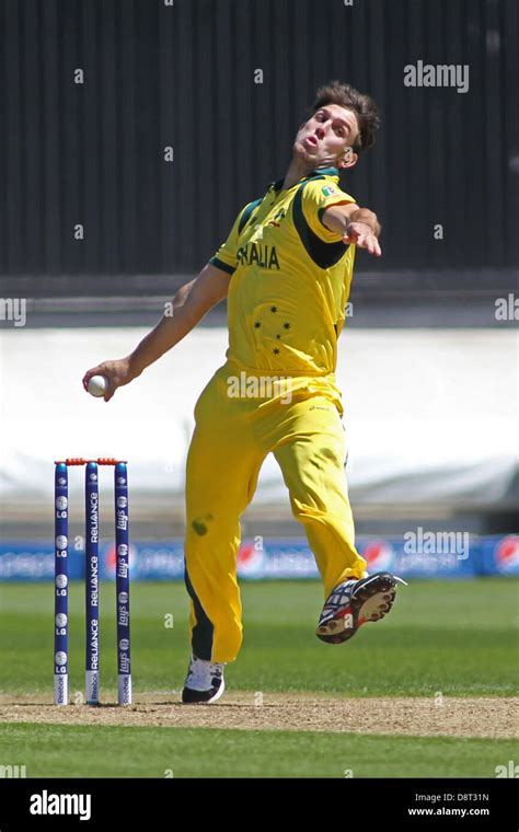 CARDIFF, WALES - June 04: Australia's Mitchell Marsh bowling during the ...