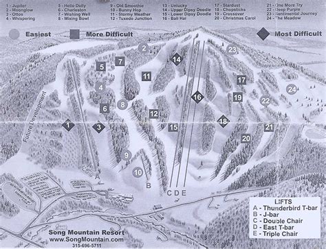 Song Mountain Ski Area Trail Map