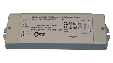 RND 500 00075 RND LED Driver DALI 2 Dimmable CV 60W 2 5A 24V IP20