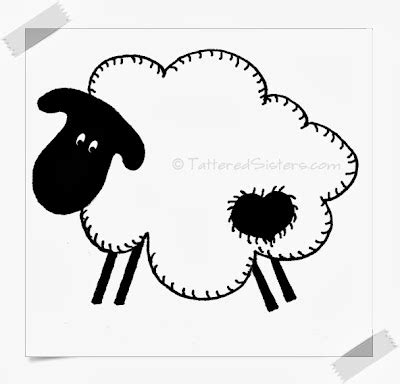 Prim Sheep Doodle Pattern Tattered Sisters Primitives