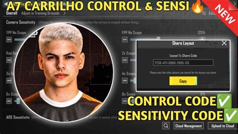 2023 A7 CARRILHO SENSITIVITY CODE 2 6 BGMI A7 CARRILHO CONTROL CODE