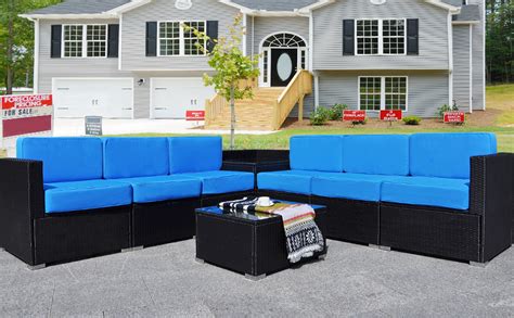 Amazon Mcombo Patio Furniture Sectional Set Outdoor Wicker Sofa