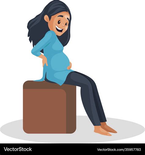 Pregnant Woman Cartoon Royalty Free Vector Image