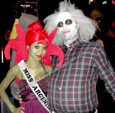 Coolest Homemade Miss Argentina And Beetlejuice Couple Costume