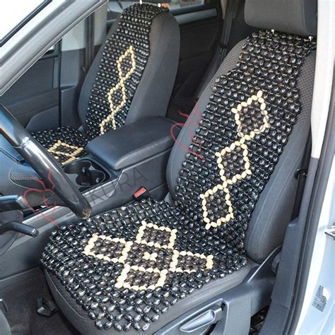 Pair Beaded Car Seat Cover Black With Headrest Front Universal Etsy