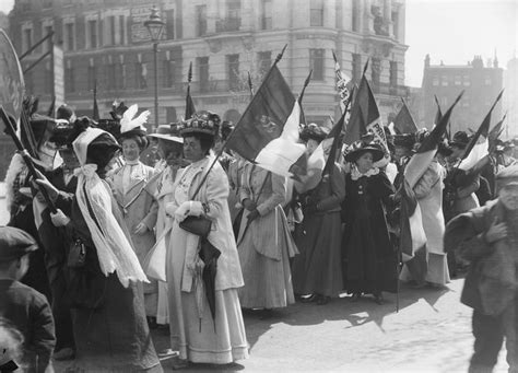 Suffragettes Prepare To March In A Procession To Promote The Women S Exhibition May 1909