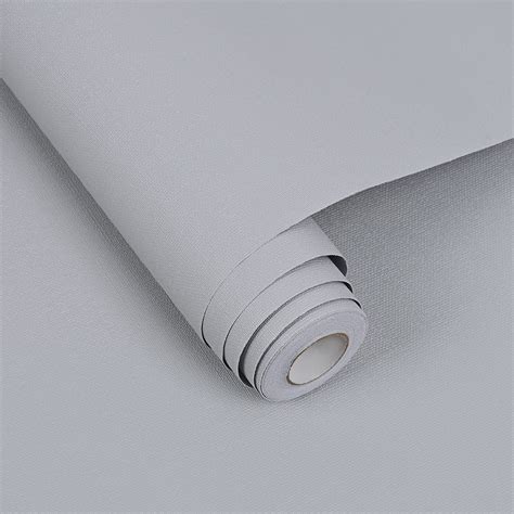 WENMER Grey Contact Paper 23.6” X 118” Matte Grey Wallpaper Solid Peel ...