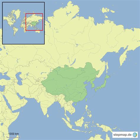 Stepmap Ostasien Landkarte F R Asien