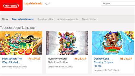 Nintendo Anuncia Loja De Jogos Para O Switch No Brasil