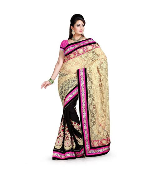 ANUPAMA FAB INDIA Beige Semi Chiffon Saree Buy ANUPAMA FAB INDIA