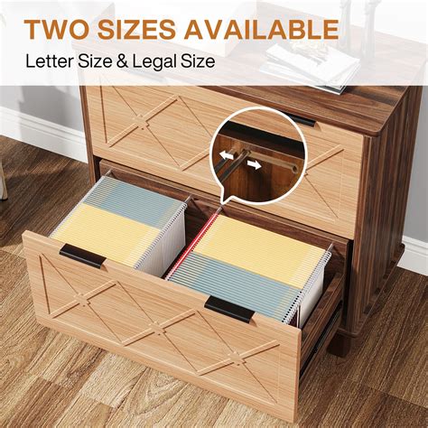 Brown Walnut Lateral File Cabinet With 2 Drawer For Letterlegal Size Overstock