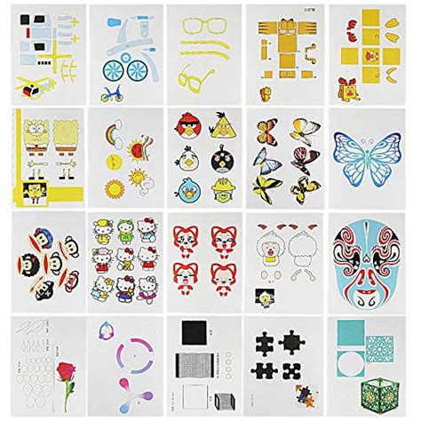 Zttxl 3d Pen Mat 20 Sheets Printer Drawing Molds Paper Stencils For 3d Printing Pen 40 Patterns