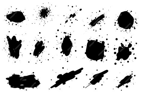 Premium Vector Grunge Ink Black Paint Splotch Splash Of Paints Spray