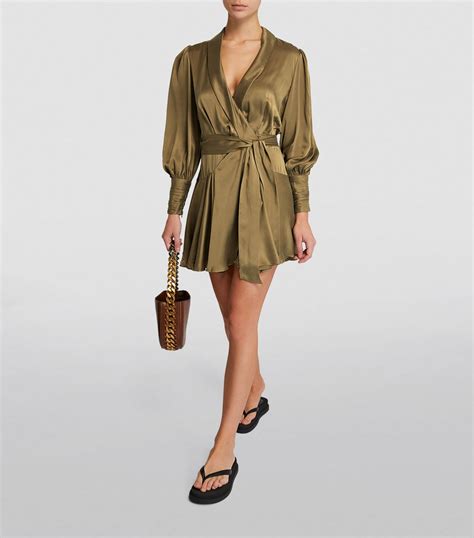 Zimmermann Silk Wrap Mini Dress Harrods Us