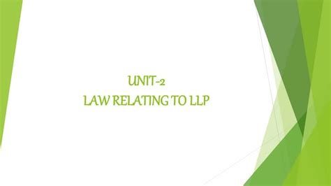 Limited Liability Partnership Ppt